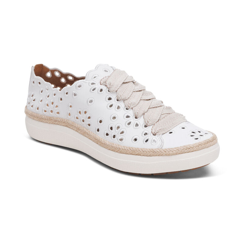 AETREX CHARLOTTE LACE-UP SNEAKER - WHITE