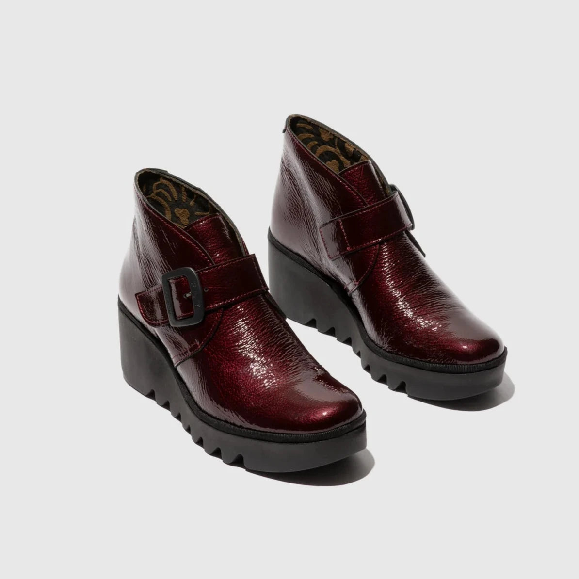 FLY LONDON BIRT PATENT  - WINE RED - BIRTWINE