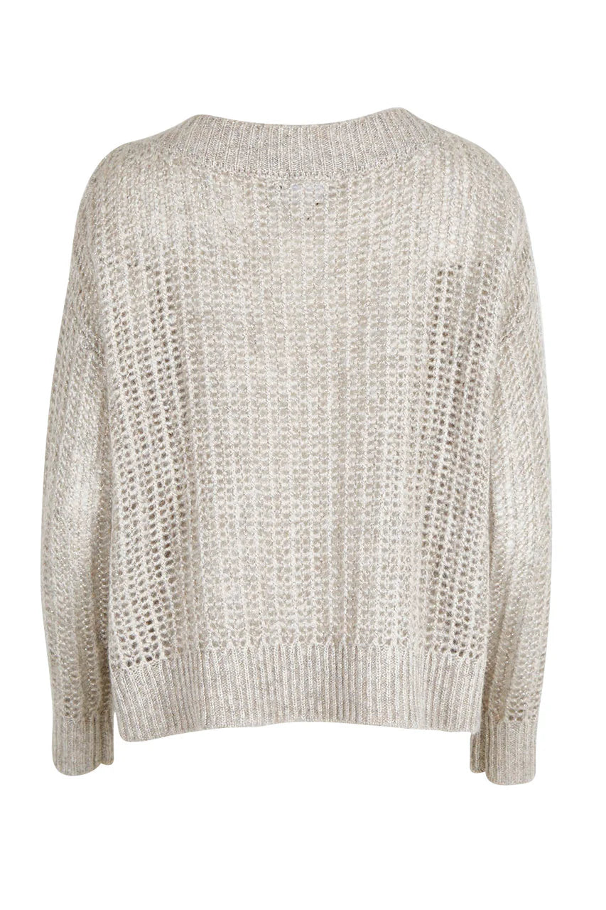 *SALE* FOIL TWINKLE TIME SWEATER - CHAMPAGNE - 7585CHAM