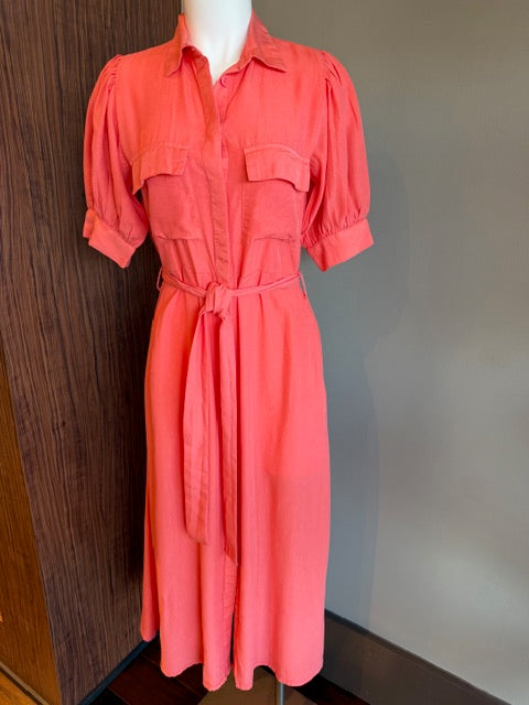 SALE WILD PONY COLLARED DRESS - CORAL