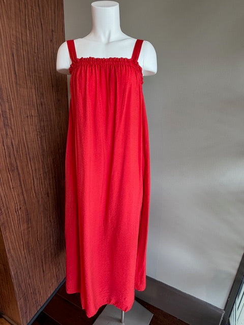 CUT LOOSE RUCHED MAXI DRESS - CHERRY