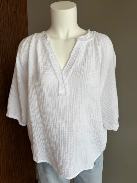 DYLAN JOLIE TOP WITH FRINGE - WHITE