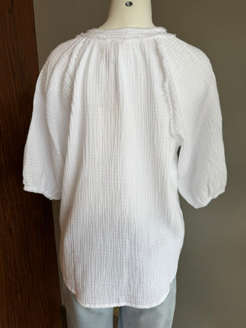 DYLAN JOLIE TOP WITH FRINGE - WHITE