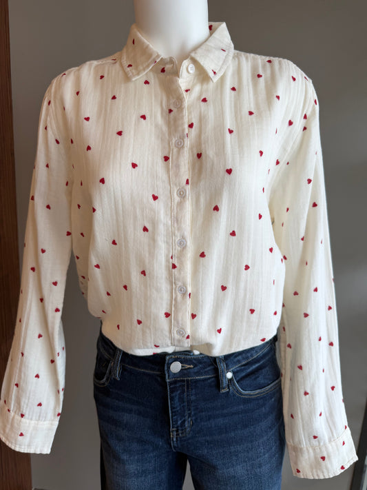 SALE DYLAN HEARTS EMBROIDERED - WHITE MULTI