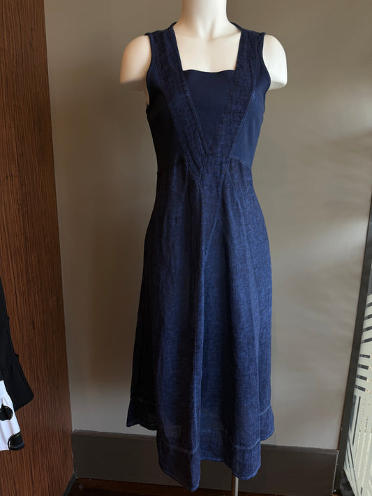 COMPLI K LINEN DRESS - NAVY BLUE