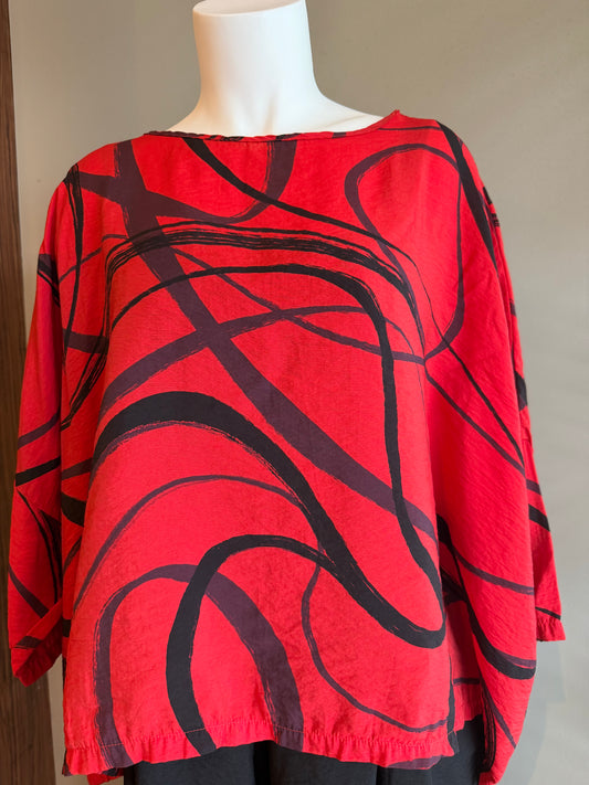 CUT LOOSE CROP TOP BLUE SWIRL - CHERRY