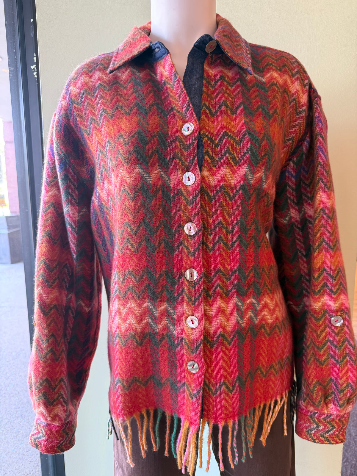 JOHN MARK WOVEN CHEVRON PRINT - PINK PLAID