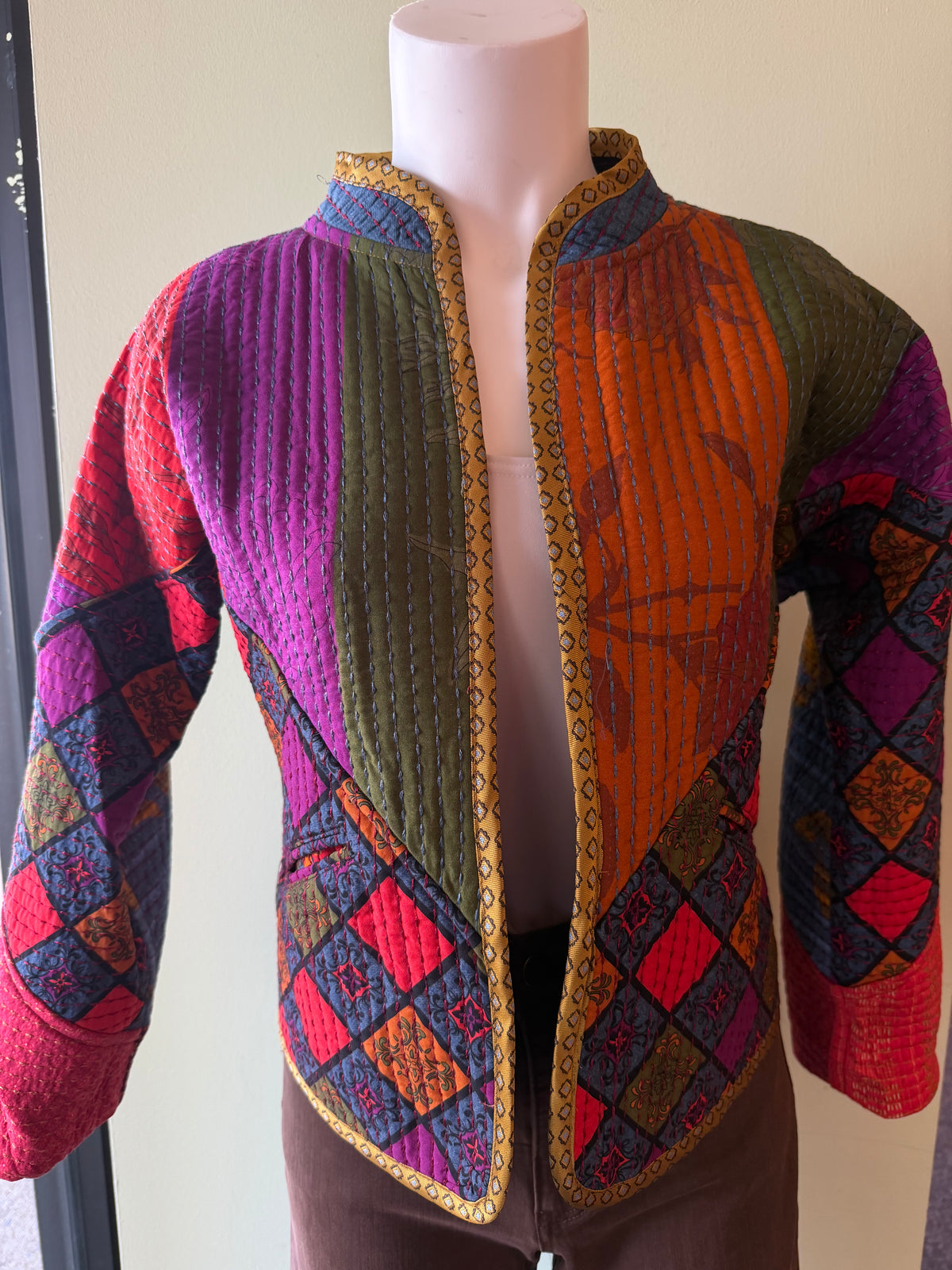JOHN MARK OPEN FRONT LONG SLEEVE REVERSIBLE JACKET - MULTI