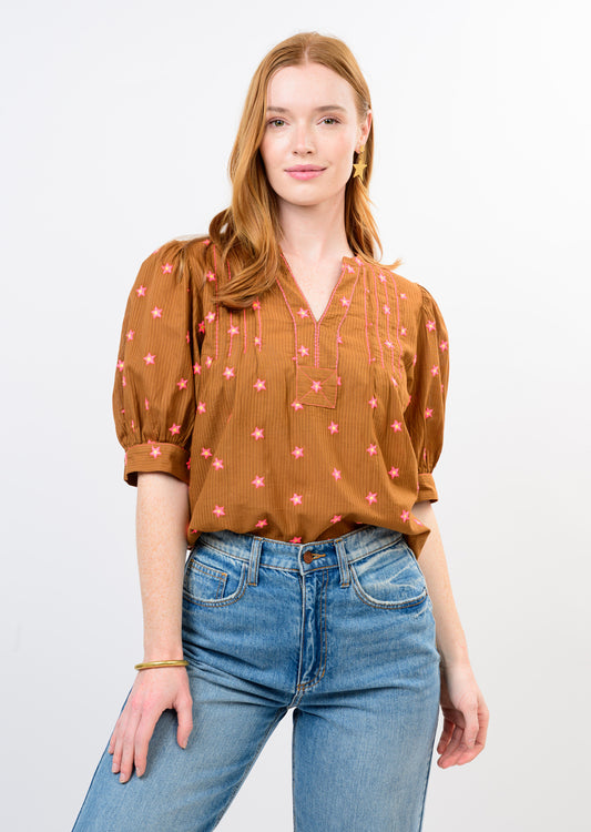 IVY JANE STAR SHIRT - BROWN