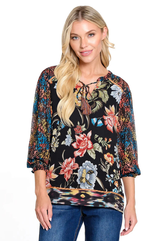 *SALE* JOHN MARK FLORAL MULTI TOP - J34436TMMUL