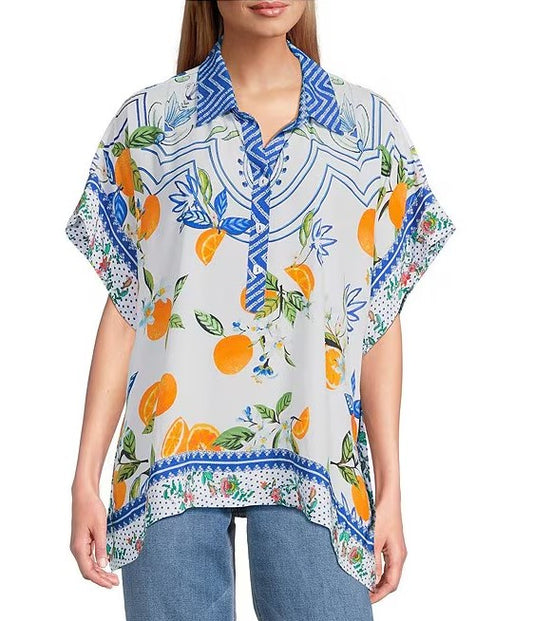 *SALE* JOHN MARK TROPICAL PRINT TOP - MULTI