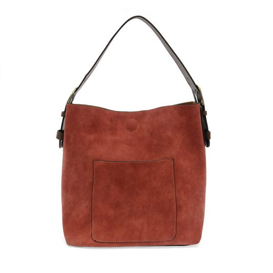 JOY ACCESSORIES CLASSIC HOBO SUEDE BAG - RUST RED - L823520