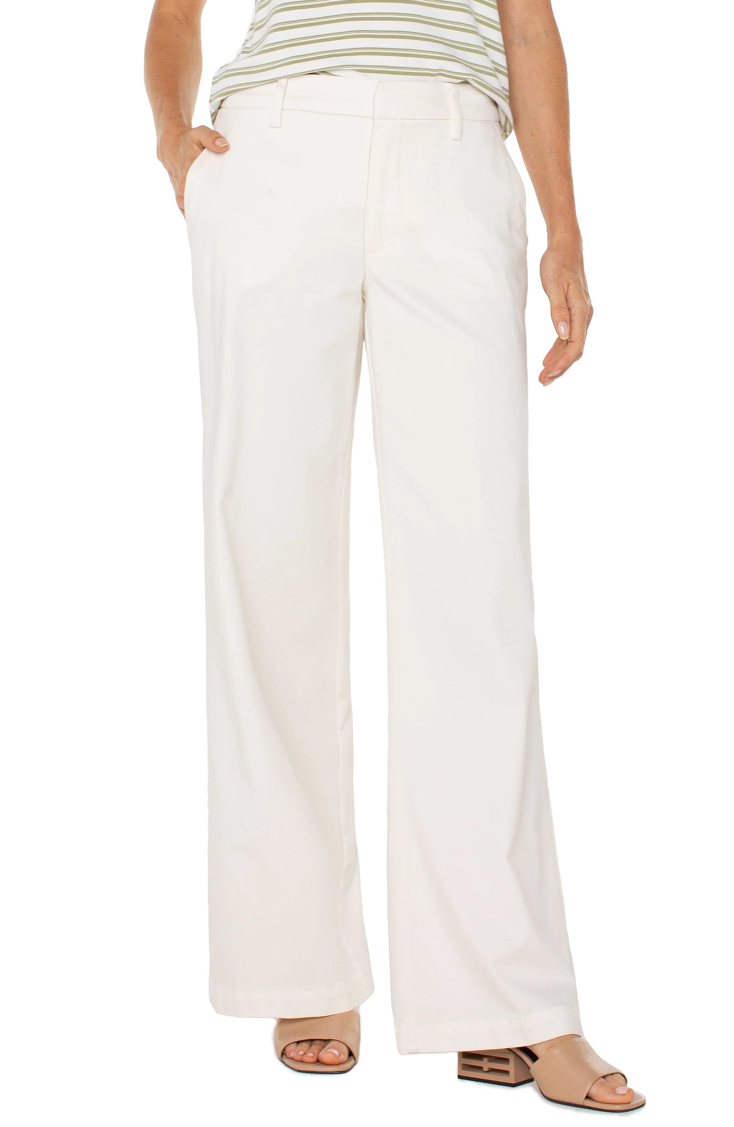 *SALE* LIVERPOOL KELSEY WIDE-LEG TROUSER - BONE