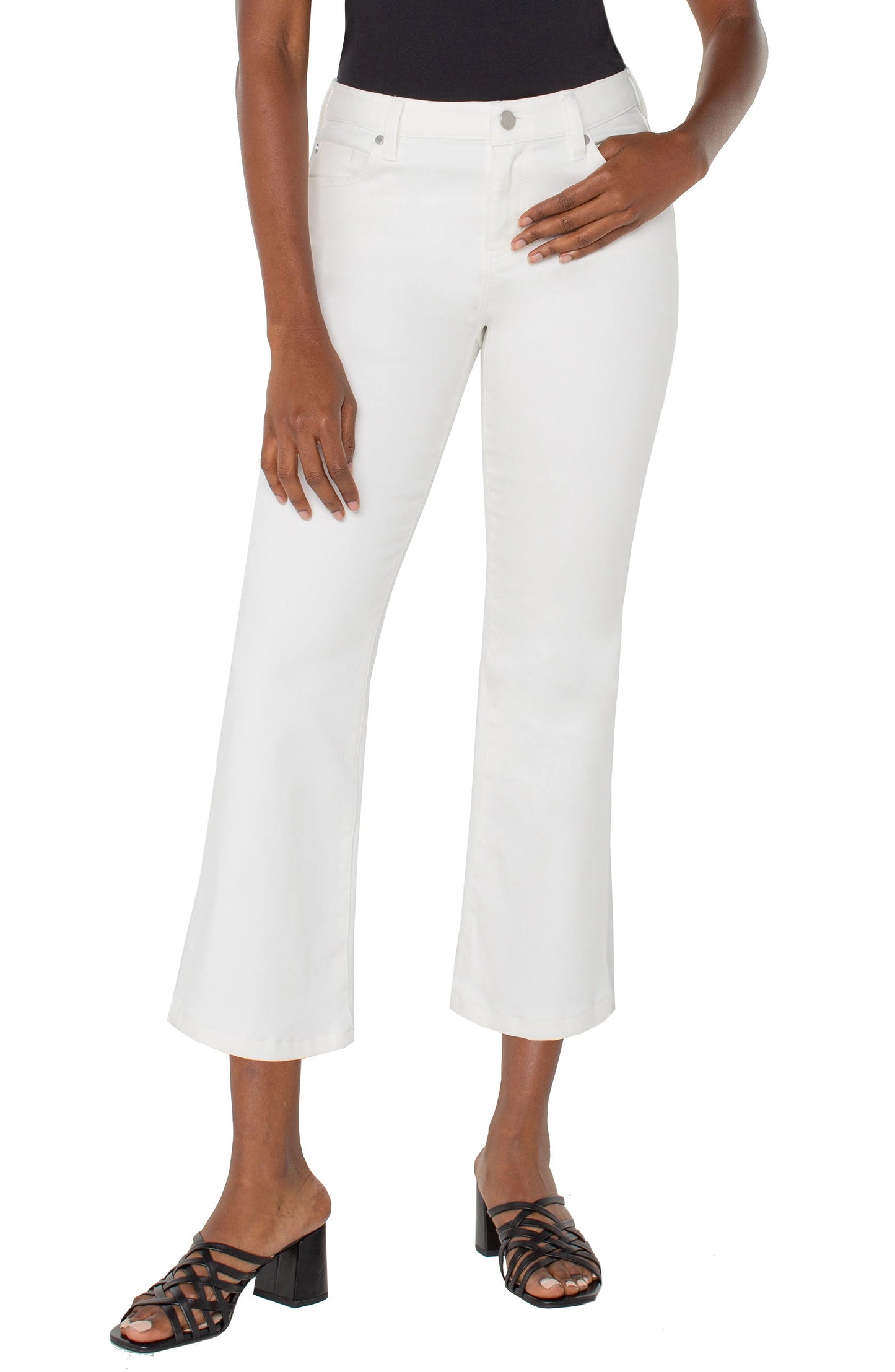 LIVERPOOL HANNAH CROP FLARE - WHITE