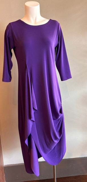 SYMPLI DRAMA DRESS 3/4 SLEEVE - PURPLE