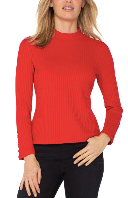 LIVERPOOL LONG SLEEVE MOCK NECK - RED