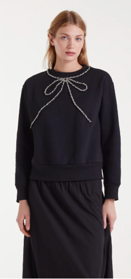 COMPANIA FANTASTICA BOW SWEATSHIRT BLACK
