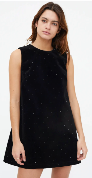 COMPANIA FANTASTICA STUDDED DRESS - BLACK