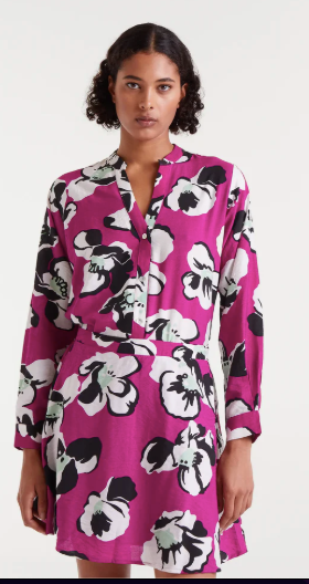 COMPANIA FANTASTICA PRINTED BLOUSE - MAGENTA