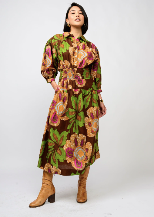 UNCLE FRANK BIG BLOOMS DRESS - MULTI