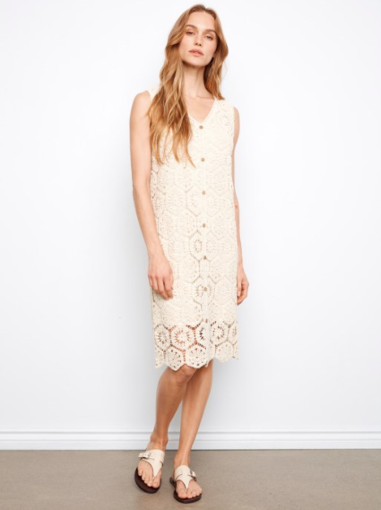 SALE CHARLIE B CROCHET DRESS - FOG