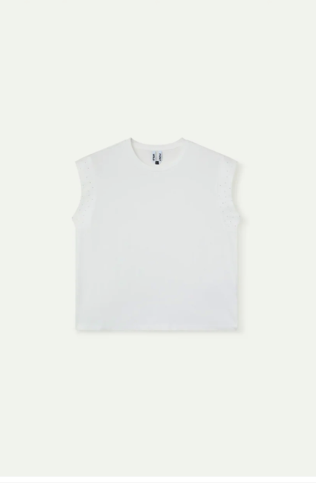 WILD PONY TEE SHIRT WITH STONES - WHITE