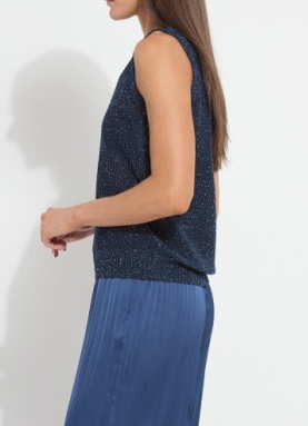 LYSSE NICOLA SEQUINED SHELL - NAVY BLUE