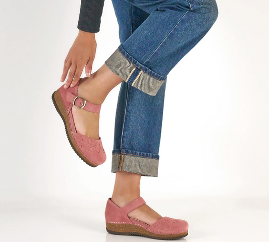 DANSKO MAE - ASH ROSE EMBROIDERED SUEDE