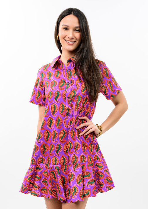 UNCLE FRANK 1/2 BUTTON DRESS - MULTI