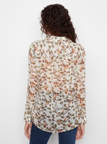 CHARLIE B BUTTON UP - PEBBLE
