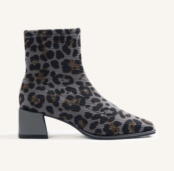 GIOSEPPO GREY LEOPARD PRINT BOOT