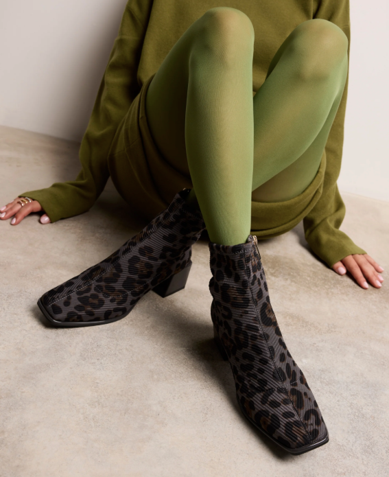 GIOSEPPO GREY LEOPARD PRINT BOOT