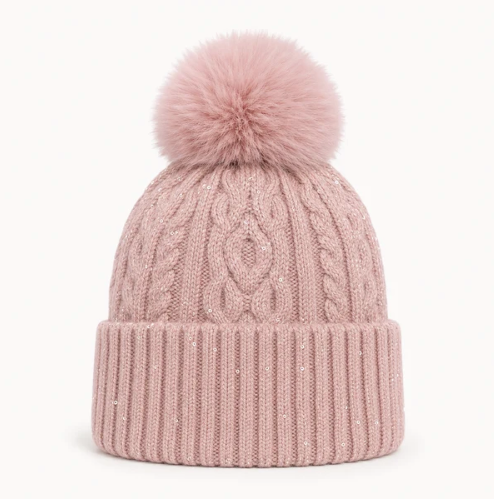 ORIGINAL USA WOOL BLEND SEQUIN HAT - PINK