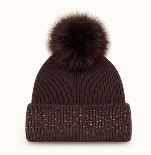 ORIGINAL USA WOOL BLEND EMBELLISHED - BROWN