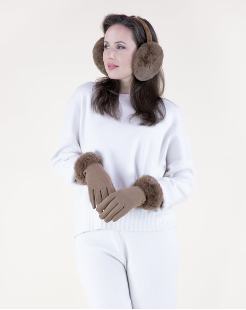 ORIGINAL USA FAUX FUR EAR MUFFS - CAMEL