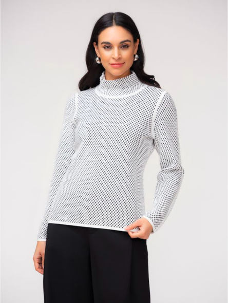 ELENA WANG SPOTTED SWEATER - OFF WHITE