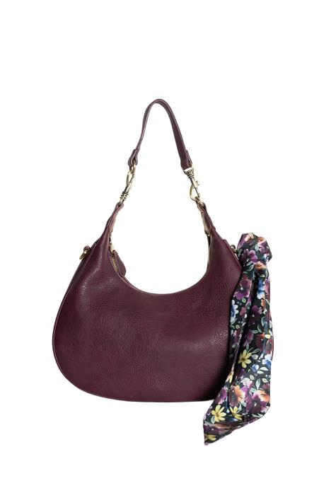 JOY SUSAN NAOMI SCARF CONVERTIBLE CROSSBODY - DEEP GARNET