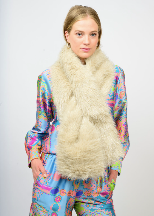 IVY JANE SPARKLE FAUX FUR - IVORY