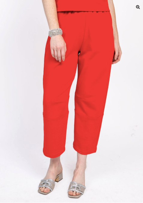 IVY JANE BARREL KNIT PANT - RED