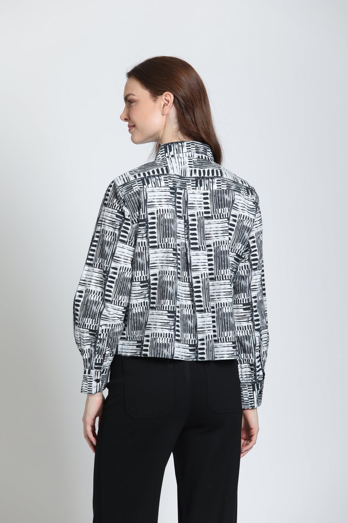 APNY COLLARED SHIRT - BLACK AND WHITE