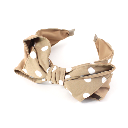 *SALE* PRETTY PERSUASIONS HEADBAND POLKA DOT - BEIGE MULTI