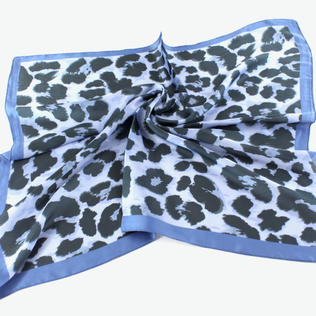 PRETTY PERSUASIONS SQUARE SCARF - BLUE MULTI