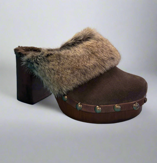 CHOCOLAT BLU FADIA CLOG - DARK BROWN