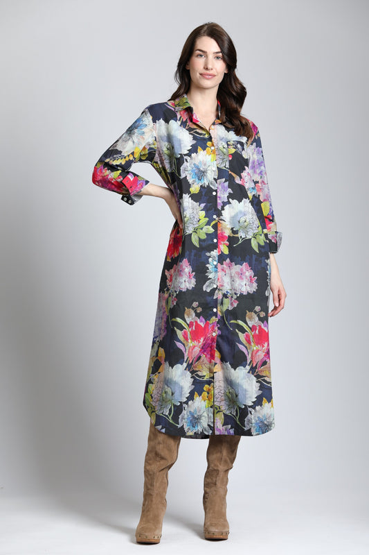 *SALE* AP NY PRINTED SHIRT DRESS - MULTI - T38B672DCT