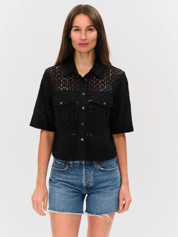 SIX/FIFTY EYELET TOVE TOP - BLACK
