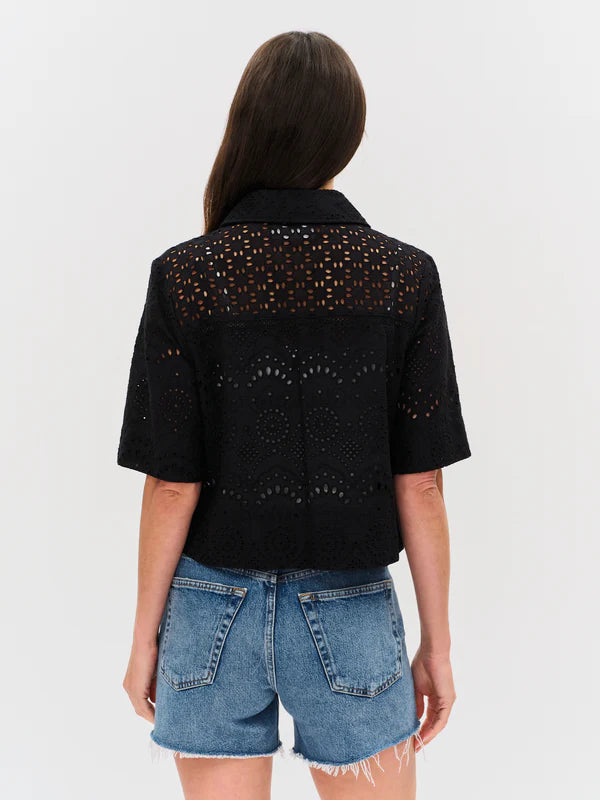 SIX/FIFTY EYELET TOVE TOP - BLACK