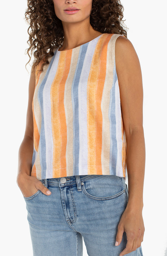 SALE LIVERPOOL SLEEVELESS SHELL TOP WITH BUTTONS - MULTI