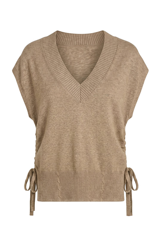 LIVERPOOL V-NECK DOLMAN POPOVER - KHAKI MELANGE