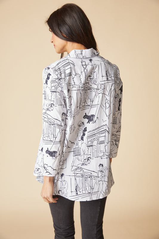 HABITAT PERFECT TRAVEL SHIRTS WITH HIDDEN PLACKET - WHITE AND BLACK