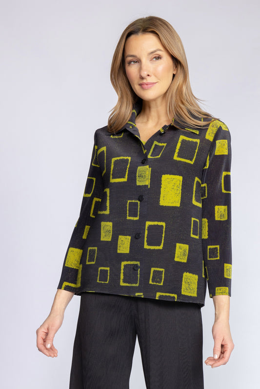 OLIVIA BY HABITAT PARISIAN PLEATS PRINT NIGHT OUT JACKET - PEAR